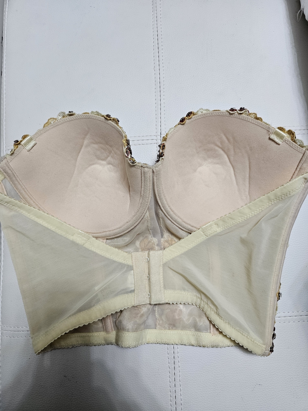 Marciano Ivory Strapless Embellished Bustier Top - Picture 2 of 3